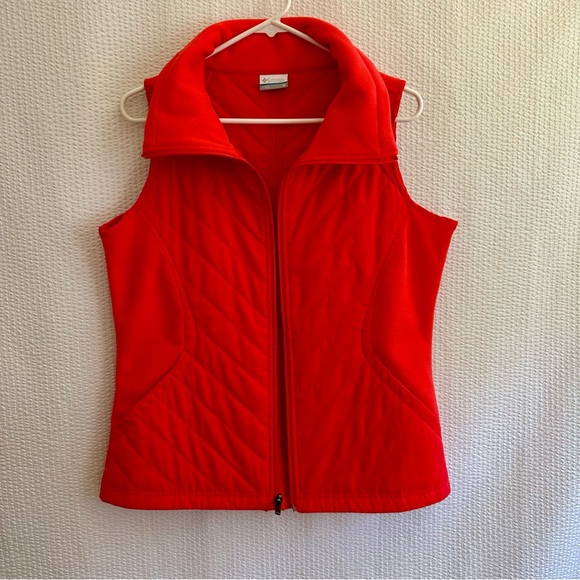 Columbia Women’s Hot Coral Pink Puffer Vest Size: M - Picture 1 of 8